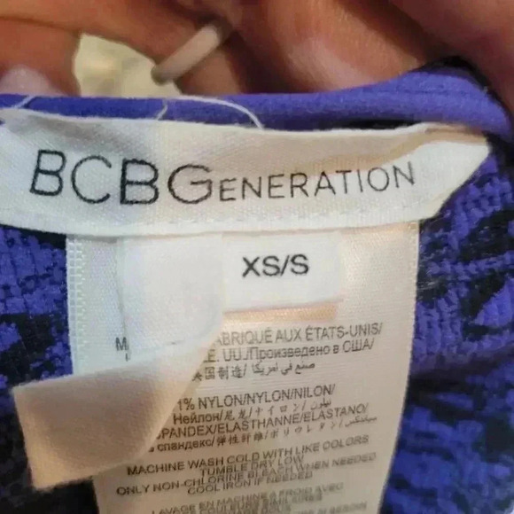 BCBGENERATION Women's Navy/Purple Nylon/Spandex Stetch Lace Tank Dress - Picture 11 of 12